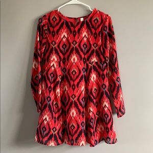 Red dress with Aztec detailing